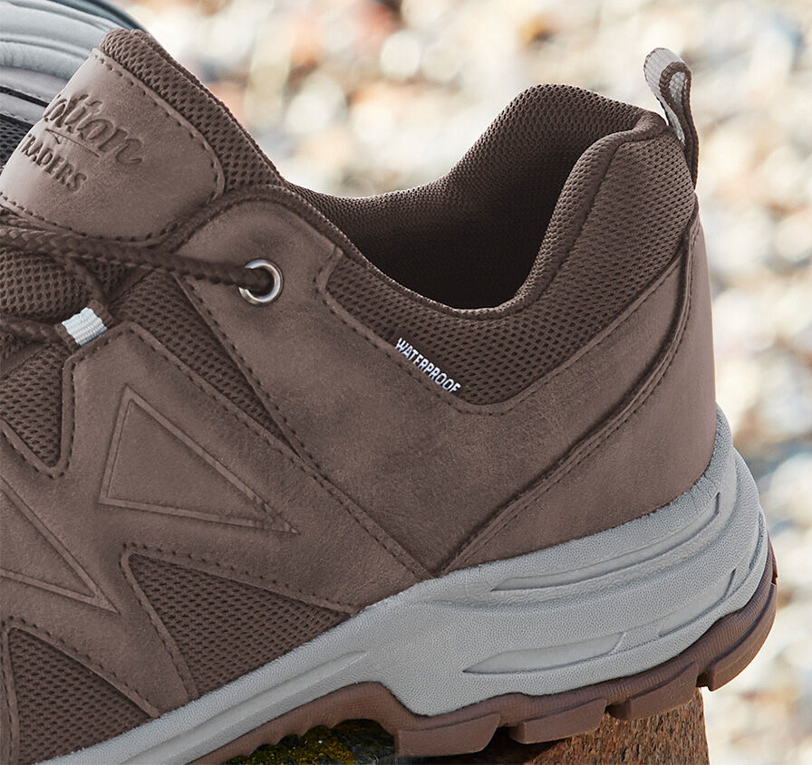 Closeup of the Cotton Traders Hydroguard® Panel Detail Walking Shoes detailing the comfort and support they provide