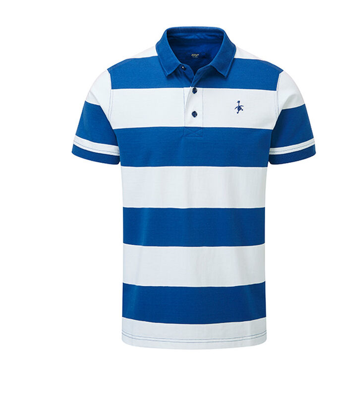 Stillshot image of the Cotton Traders blue and white stripe rugby top