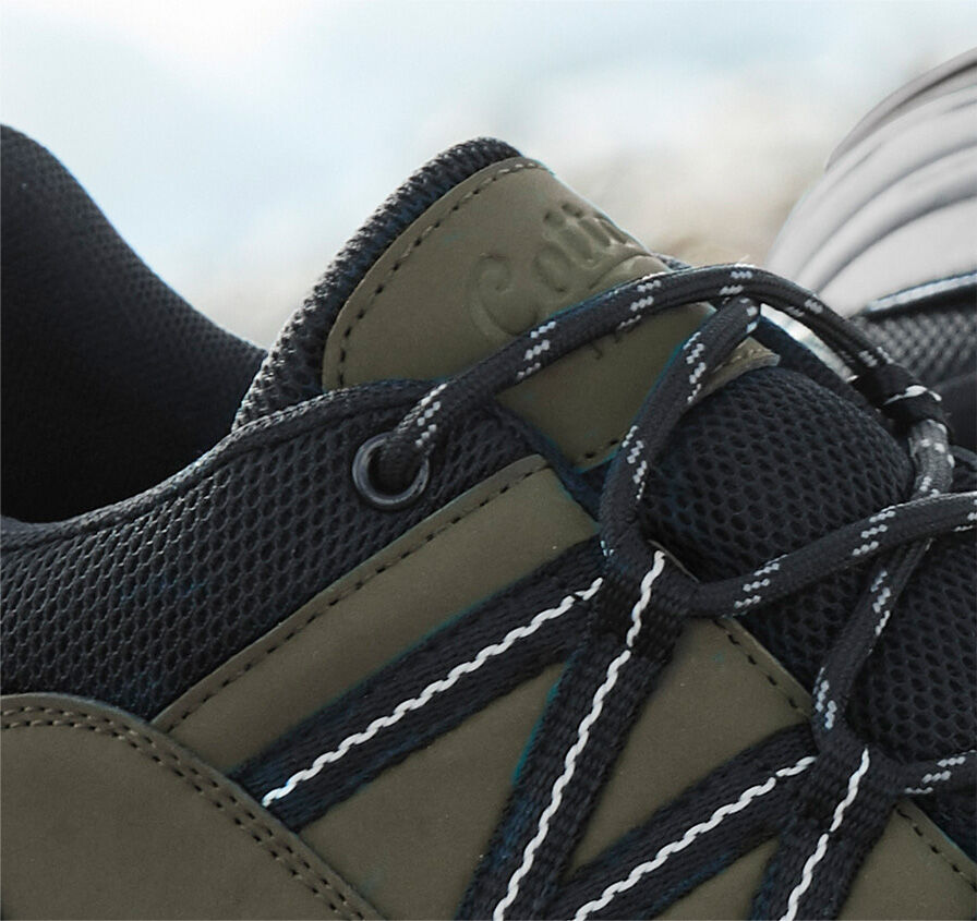 Closeup of the Cotton Traders Hydroguard® Tape Detail Walking Shoes displaying the quality of their breathable outer lining
