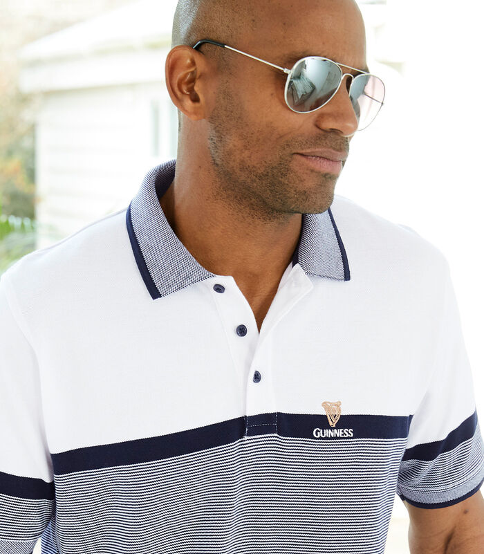 Guinness® Short Sleeve Birdseye Stripe Polo Shirt
