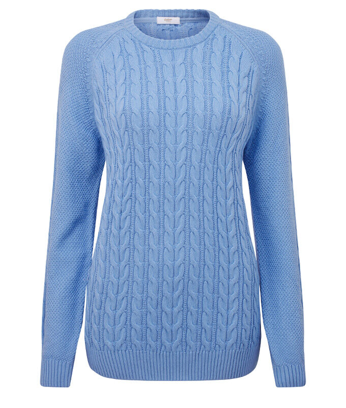 Knitwear Inspirations | Cotton Cable Crew Neck Jumper | By Cotton Traders