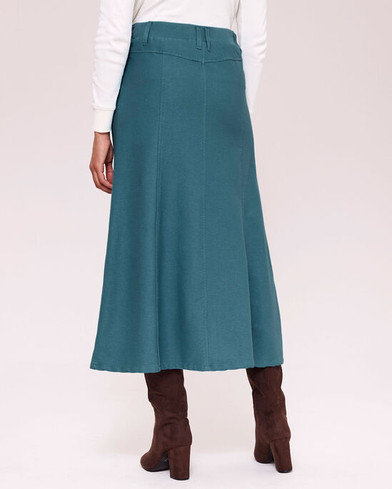 Jersey Denim Pull-On Maxi Skirt