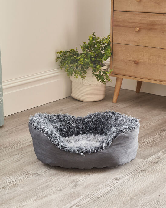 Faux Suede & Fur Dog Bed  (Small)