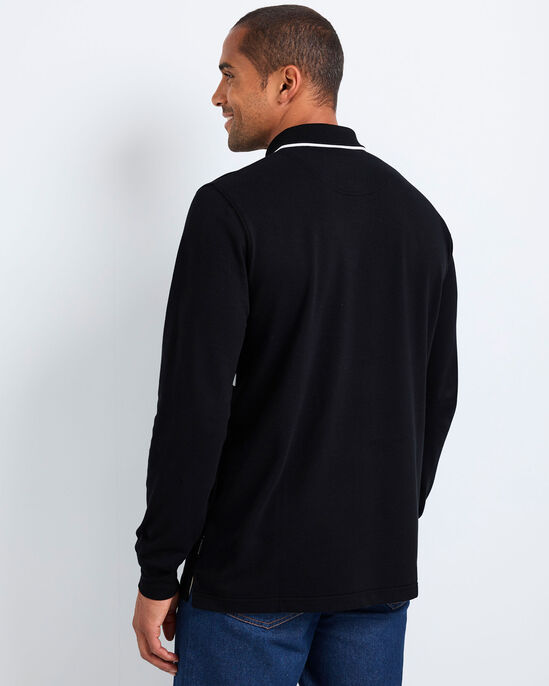 Guinness™ Long Sleeve Zip Neck Polo Shirt
