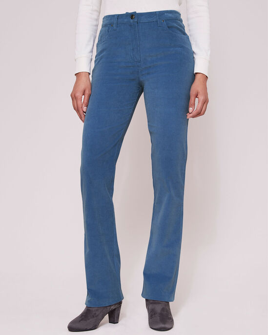 Stretch Cord Straight-Leg Jeans