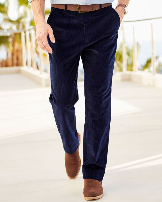 Flat Front Cord Trousers