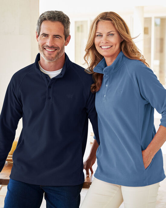 Recycled Microfleece Popper Neck Top