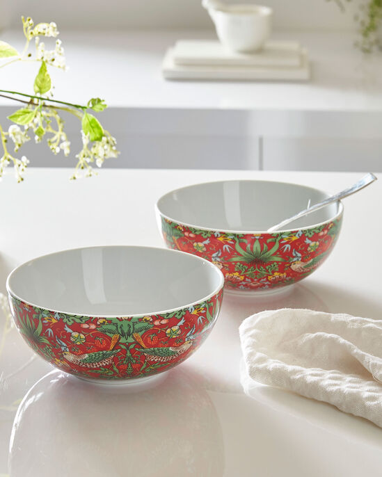 William Morris Strawberry Thief Set of 2 Bowls