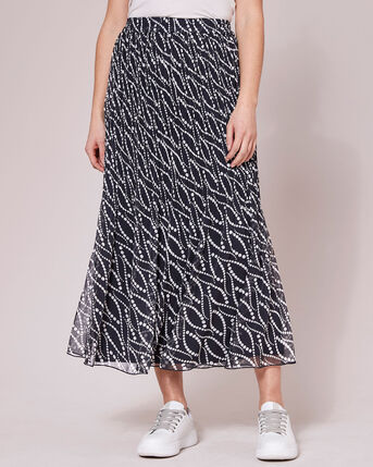 Crinkle Chiffon Print Maxi Skirt