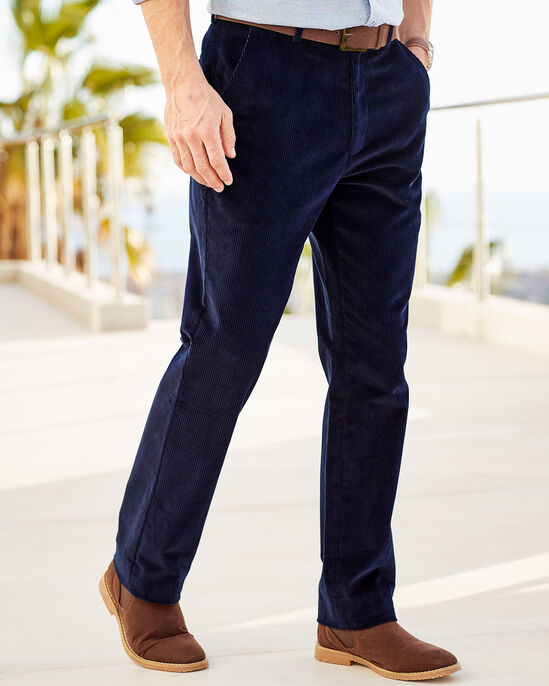 Flat Front Cord Trousers