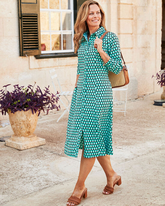 Must-Have Print Midi Shirt Dress