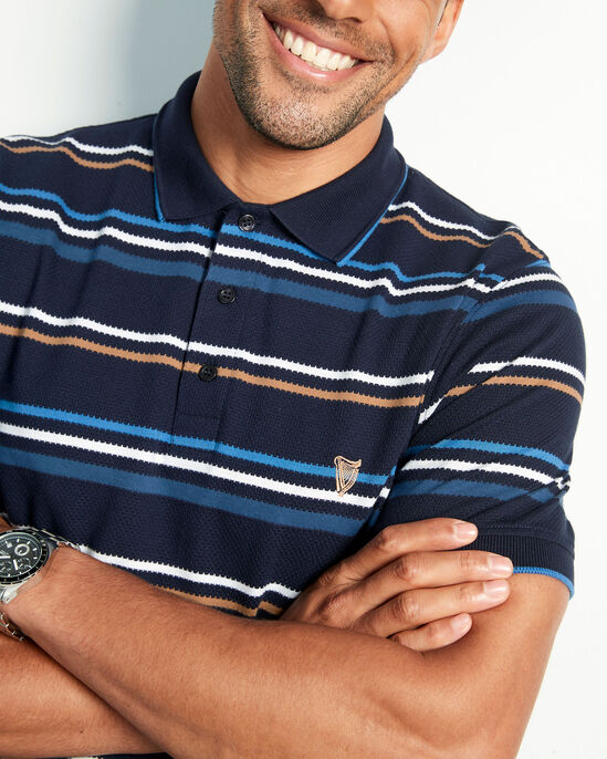 Guinness™ Short Sleeve Textured Stripe Polo Shirt