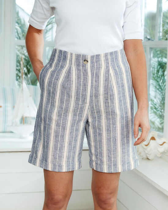 Cotton Linen-Blend Shorts