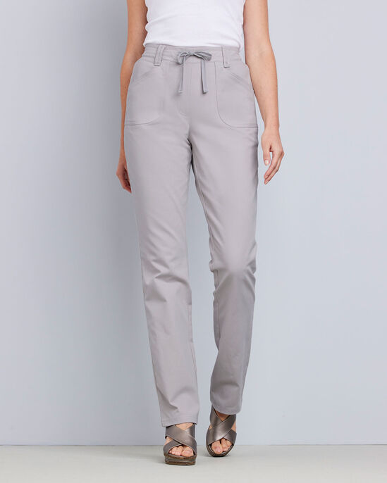 Wrinkle Free Pull-On Straight-Leg Trousers