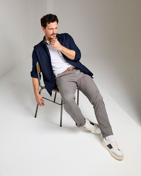 Flat Front Stretch Chino Trousers