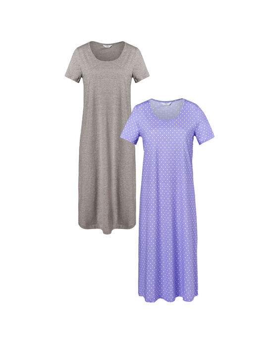 2 Pack Short Sleeve Cotton Nightdresses 