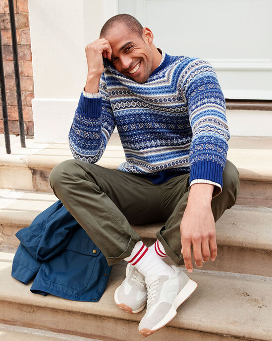 Fair Isle Cotton Crew Neck Jumper
