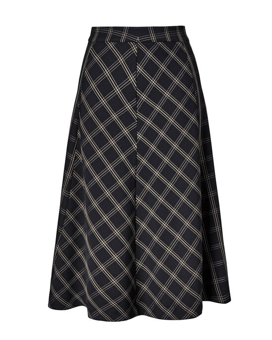 Check-It Side Zip Midi Skirt