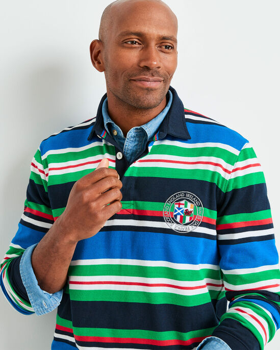 Six Nations Long Sleeve Stripe Rugby Shirt