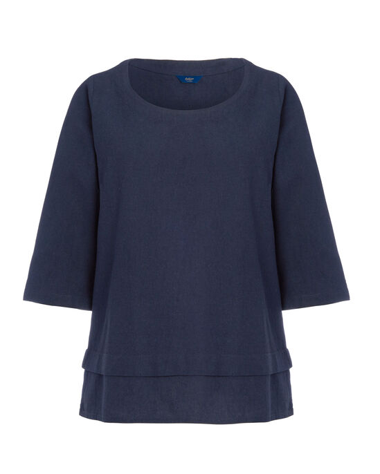 Easy Breezy Cotton-Linen ¾ Sleeve Top