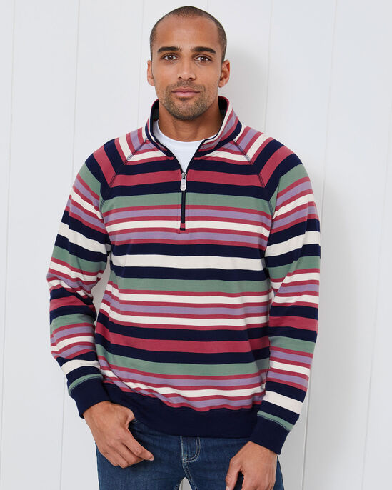 Stripe Half Zip Sweatshirt