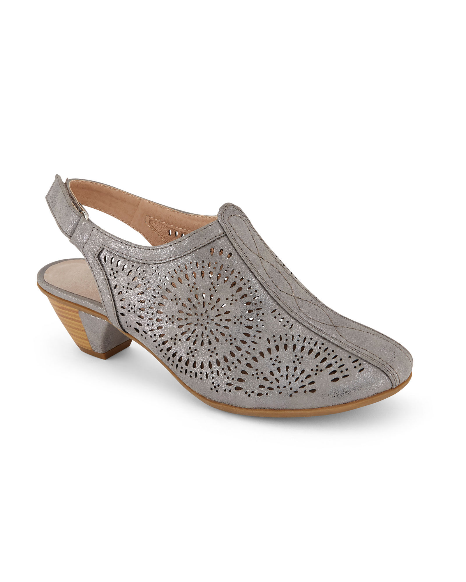 Heeled Cutwork Sandals