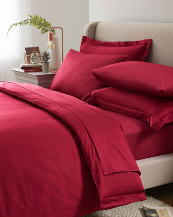 400 Thread Count Cotton Sateen Oxford Duvet Set With Oxford Pillowcase/s