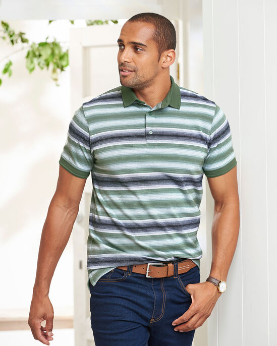 Jacquard Stripe Polo Shirt