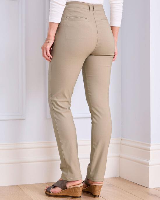 Super-Stretchy Pull-On Slim-Leg Trousers