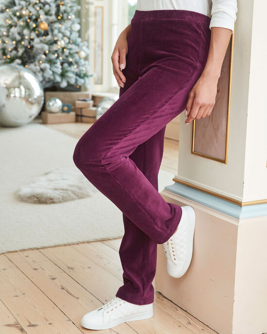 Slim-Leg Pull-On Stretch Jersey Cord Trousers