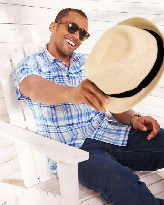 Short Sleeve Linen-Blend Shirt