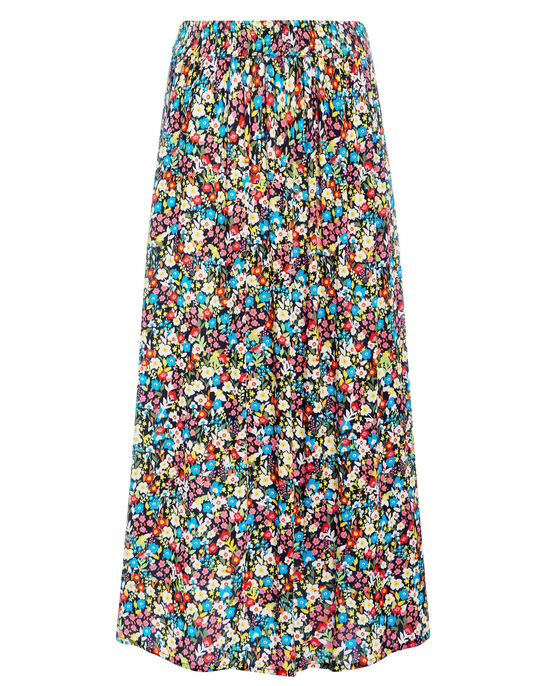 One-For-All Print Crinkle Midi Skirt