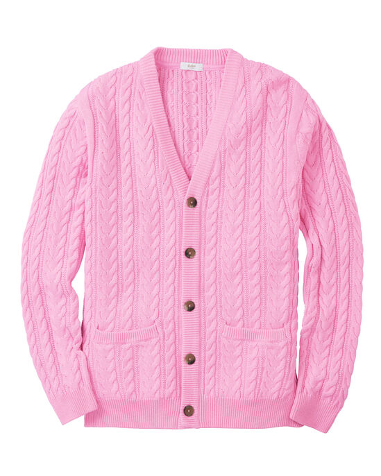 Cotton Cable Knit Button-Through Cardigan