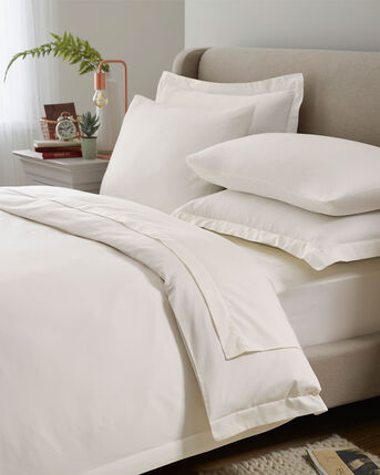 400 Thread Count Cotton Sateen Oxford Duvet Set With Oxford Pillowcase/s
