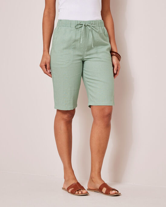 Linen-Blend Relaxed Fit Shorts