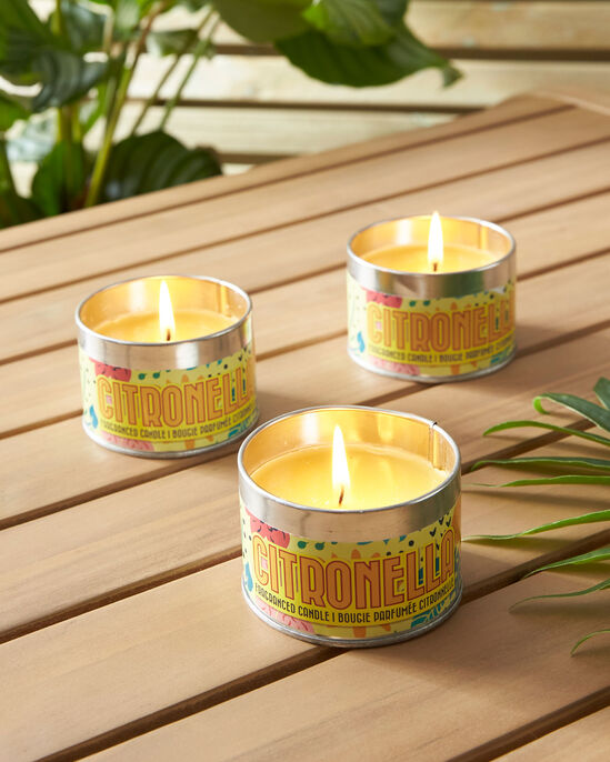 Pack of 3 Citronella Candle Tins