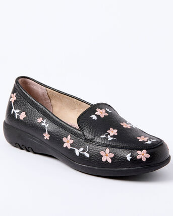 Leather Embroidered Loafers