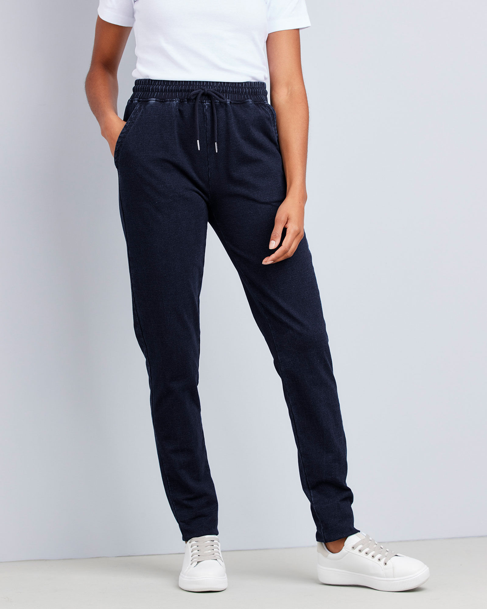 Relaxed Jersey Denim Pull On Joggers at Cotton Traders