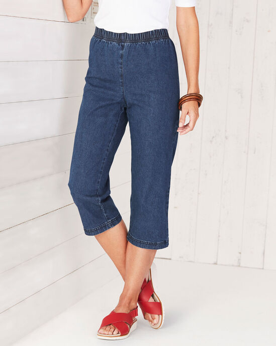 Pull-on Stretch Crop Trousers 