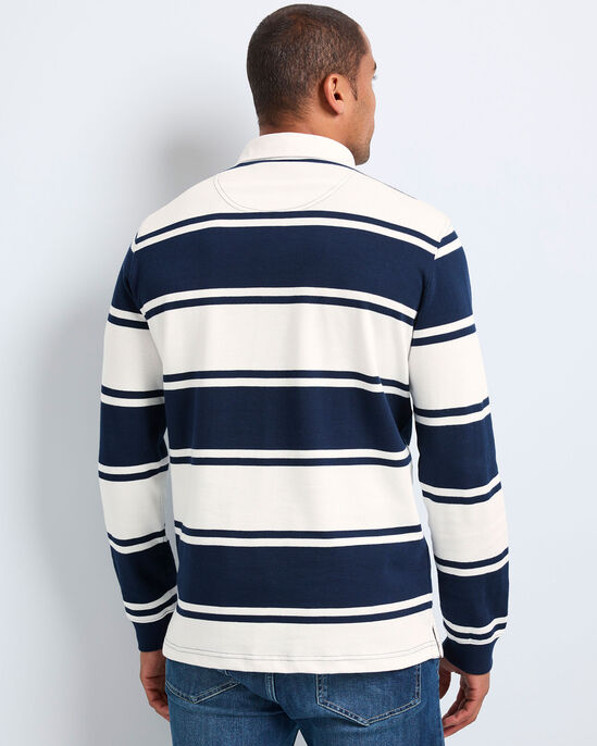 Long Sleeve Embroidered Stripe Rugby Shirt