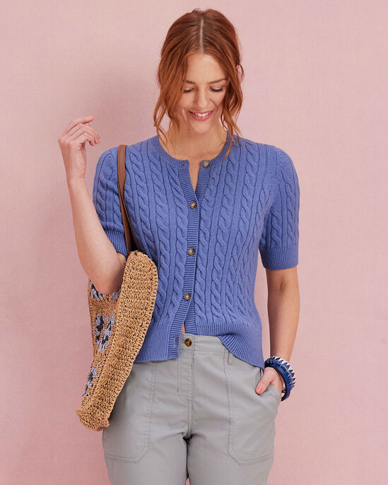 Short Sleeve Cutest Cable Cardigan
