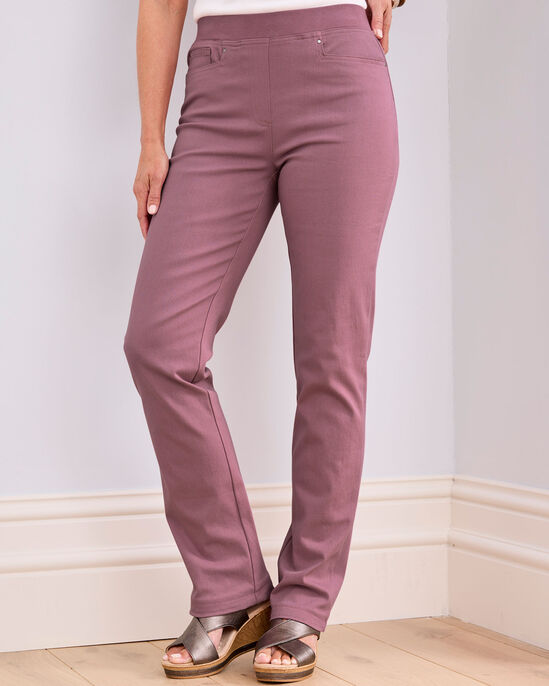 Premium Pull-On Straight-Leg Twill Trousers