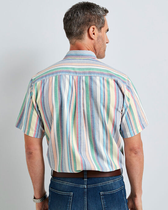 Short Sleeve Patterned Oxford Shirt