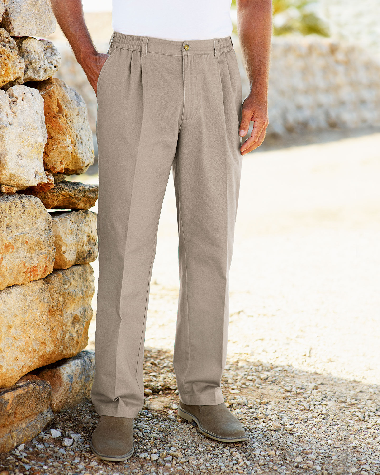 Slim Fit Elasticated Waist Cargo Trousers