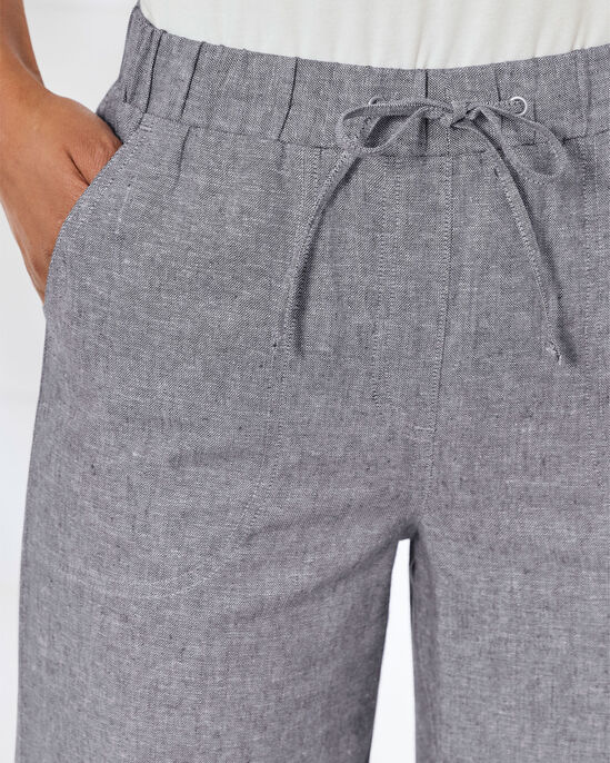 Linen-Blend Relaxed Fit Crop Trousers