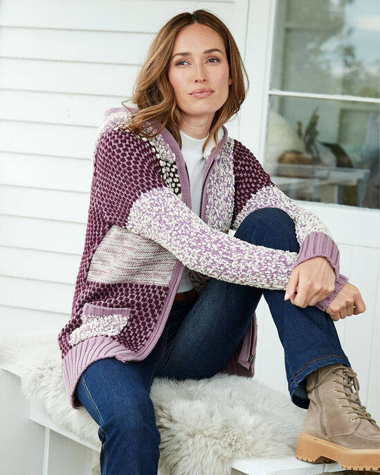 Hooded Knitted Zip Cardigan