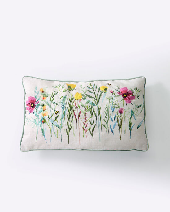 Embroidered Flowers Cushion