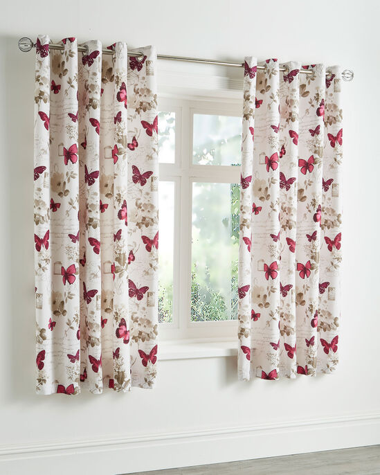 Purple Butterfly Eyelet Curtains