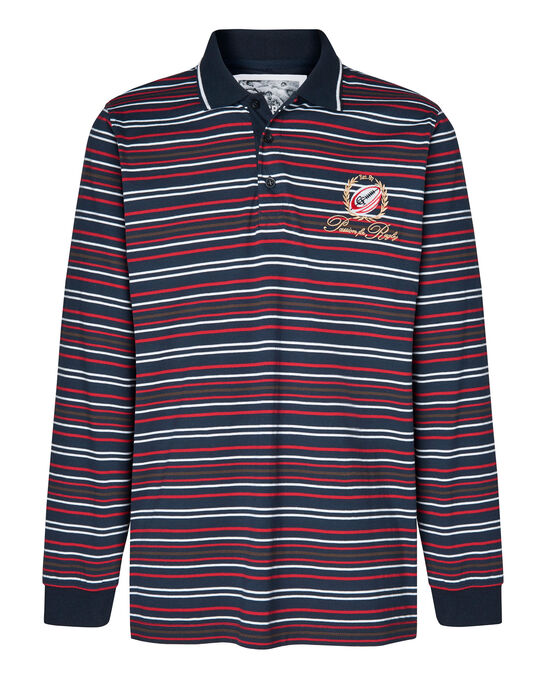 Long Sleeve Stripe Polo Shirt