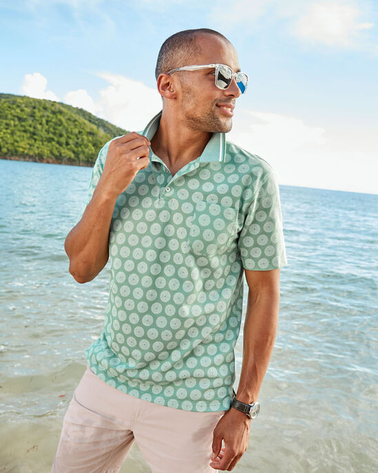 Textured Print Polo Shirt